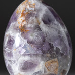 Polished Chevron Amethyst Egg + Acrylic Display Stand V2