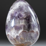 Polished Chevron Amethyst Egg + Acrylic Display Stand V3