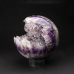 Polished Amethyst Geode Agate Sphere + Acrylic Display Stand // 26 lb Sphere