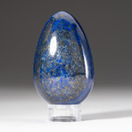 Polished Lapis Lazuli Egg + Acrylic Display Stand V5