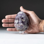 Polished Chevron Amethyst Egg + Acrylic Display Stand V3