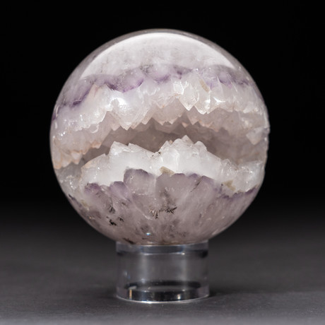 Polished Amethyst Geode Sphere + Acrylic Display Stand V2