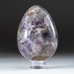 Polished Chevron Amethyst Egg + Acrylic Display Stand V3