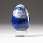 Polished Lapis Lazuli Egg + Acrylic Display Stand V2