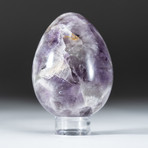 Polished Chevron Amethyst Egg + Acrylic Display Stand V1