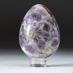 Polished Chevron Amethyst Egg + Acrylic Display Stand V2