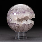 Polished Amethyst Geode Sphere + Acrylic Display Stand V2