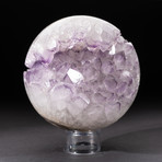 Polished Amethyst Geode Sphere + Acrylic Display Stand V5