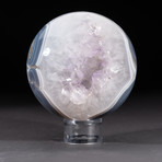 Polished Amethyst Geode Sphere + Acrylic Display Stand V3