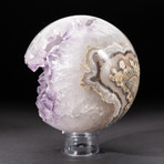 Polished Amethyst Geode Sphere + Acrylic Display Stand V5