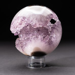 Polished Amethyst Geode Sphere + Acrylic Display Stand V4