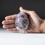 Polished Chevron Amethyst Egg + Acrylic Display Stand V2