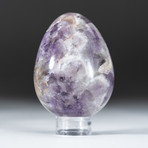 Polished Chevron Amethyst Egg + Acrylic Display Stand V1