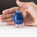 Polished Lapis Lazuli Egg + Acrylic Display Stand V1