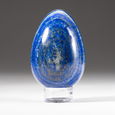 Polished Lapis Lazuli Egg + Acrylic Display Stand V6