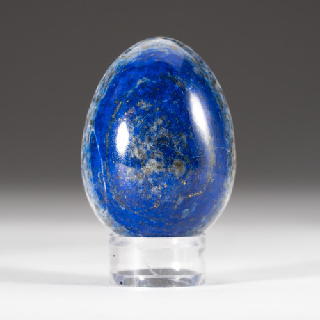 Polished Lapis Lazuli Egg + Acrylic Display Stand V3