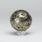 Polished Pyrite Sphere + Acrylic Display Stand V2