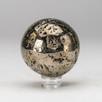 Polished Pyrite Sphere + Acrylic Display Stand V1