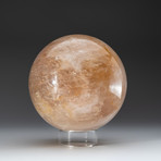 Polished Rose Quartz Sphere + Acrylic Display Stand V5