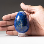 Polished Lapis Lazuli Egg + Acrylic Display Stand V6