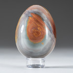 Polished Polychrome Jasper Egg + Acrylic Display Stand