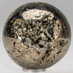 Polished Pyrite Sphere + Acrylic Display Stand V1