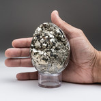 Polished Pyrite Egg + Acrylic Display Stand V2