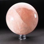 Giant Rose Quartz Sphere + Acrylic Display Stand