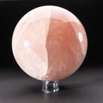 Giant Rose Quartz Sphere + Acrylic Display Stand