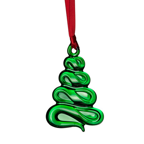 Orrefors // Holly Days Christmas Ornament // Green