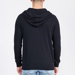 Zip-Up Cashmere + Wool Hoodie // Black (XL)