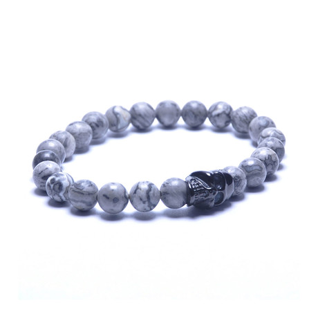 Stone Bracelet Skull // Smoky (S)