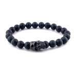 Stone Bracelet Skull // Matte Black (S)