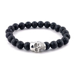 Stone Bracelet Skull // Lava (L)