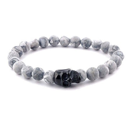 Stone Bracelet Skull // Matte Smoky (S)