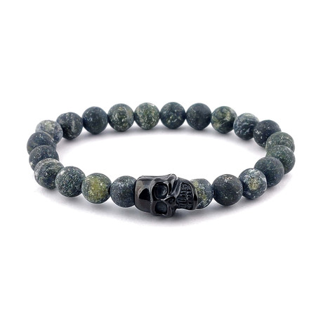 Stone Bracelet Skull // Matte Serpentine (S)