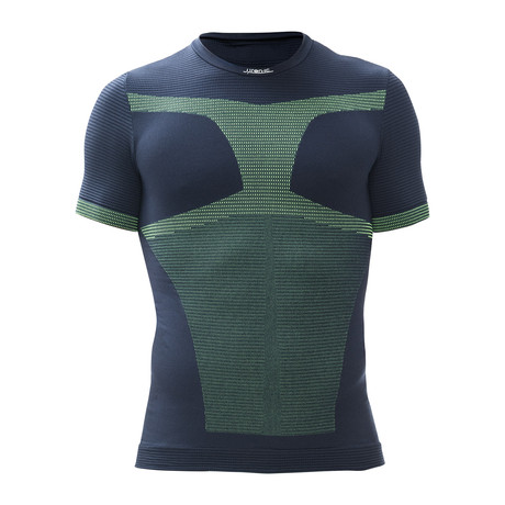 Iron-Ic // Running Short Sleeve Shirt 6.0 // Blue + Yellow (S)