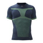 Iron-Ic // Running Short Sleeve Shirt 6.0 // Blue + Yellow (S/M)