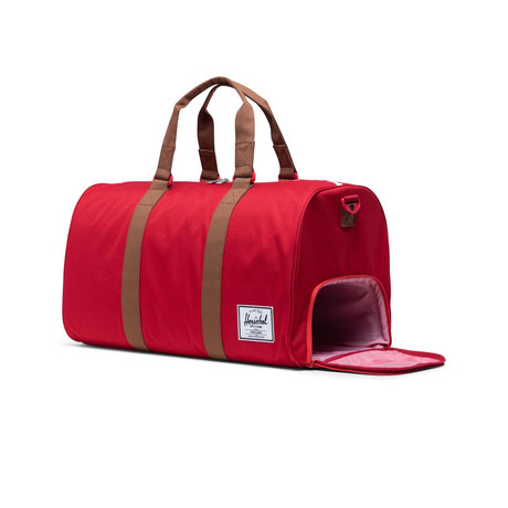 Novel Duffle (Red + Saddle Brown)
