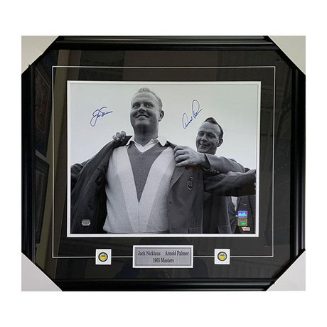 Jack Nicklaus + Arnold Palmer // 1965 Masters // Autographed Framed Photo Display
