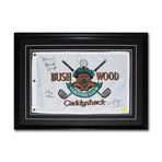 Chevy Chase, Cindy Morgan, Michael O'Keefe // Autographed 'Bushwood' Pin Flag // Framed Display