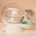 Auto-Myst // Snail Shaped 2-in-1 Automated Gravity Pet Filtered // Water Dispenser + Food Bowl (Gray)