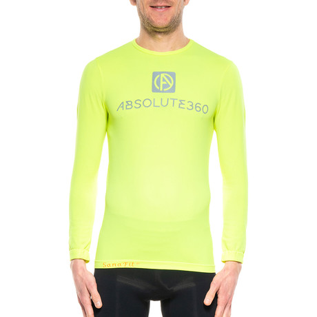 Men's Infrared Running Long Sleeve Crew Neck // Neon Yellow (S)