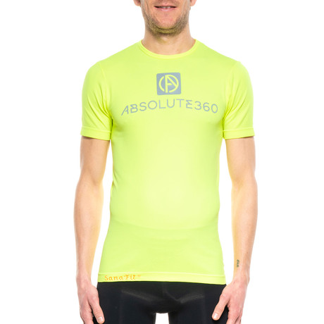 Men's Infrared Running Short Sleeve Crew Neck // Neon Yellow (S)