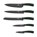 6-Piece Knife Set // Magnetic Stand // Emerald