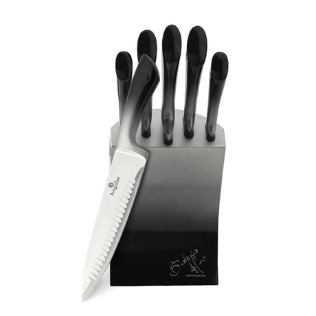 Limited Edition Knife Set + Stainless Steel Block // 6pcs // Gray
