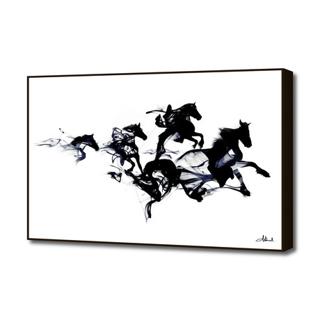 Black horses (20"W x 16"H x 1.5"D)