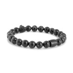 Regis Beaded Bracelet // Black + Black Turquoise (7")