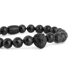 Regis Beaded Bracelet // Black + Black Turquoise (7")