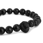 Regis Beaded Bracelet // Black + Black Turquoise (7")
